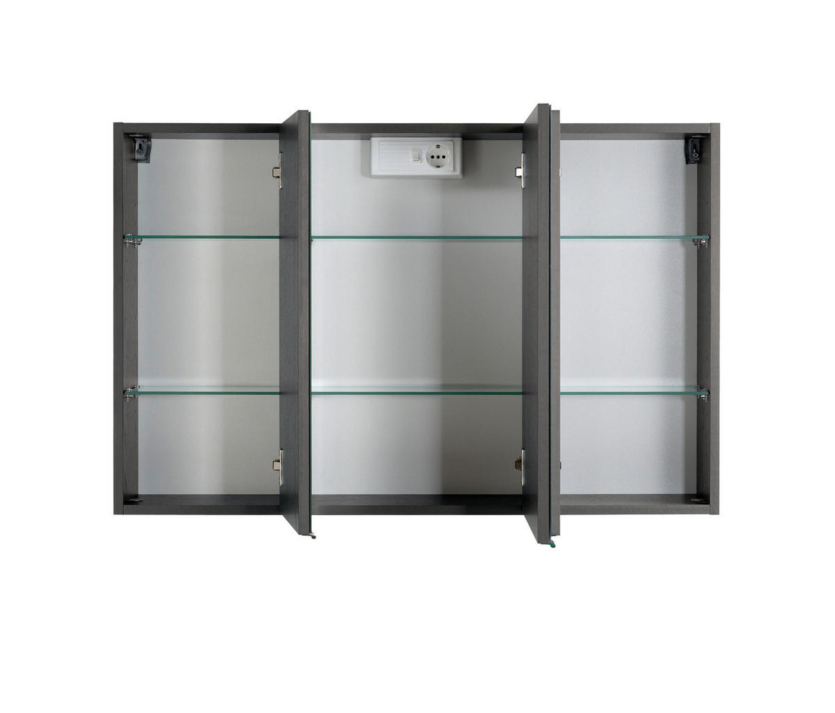 SPIEGELSCHRANK 100/64/20 cm  - Chromfarben/Graphitfarben, KONVENTIONELL, Glas/Holzwerkstoff (100/64/20cm) - Held