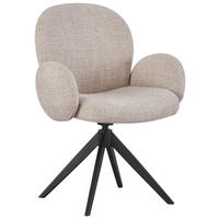 ARMLEHNSTUHL  in Eisen Webstoff  - Taupe/Schwarz, Design, Textil/Metall (63/87/65cm) - Novel