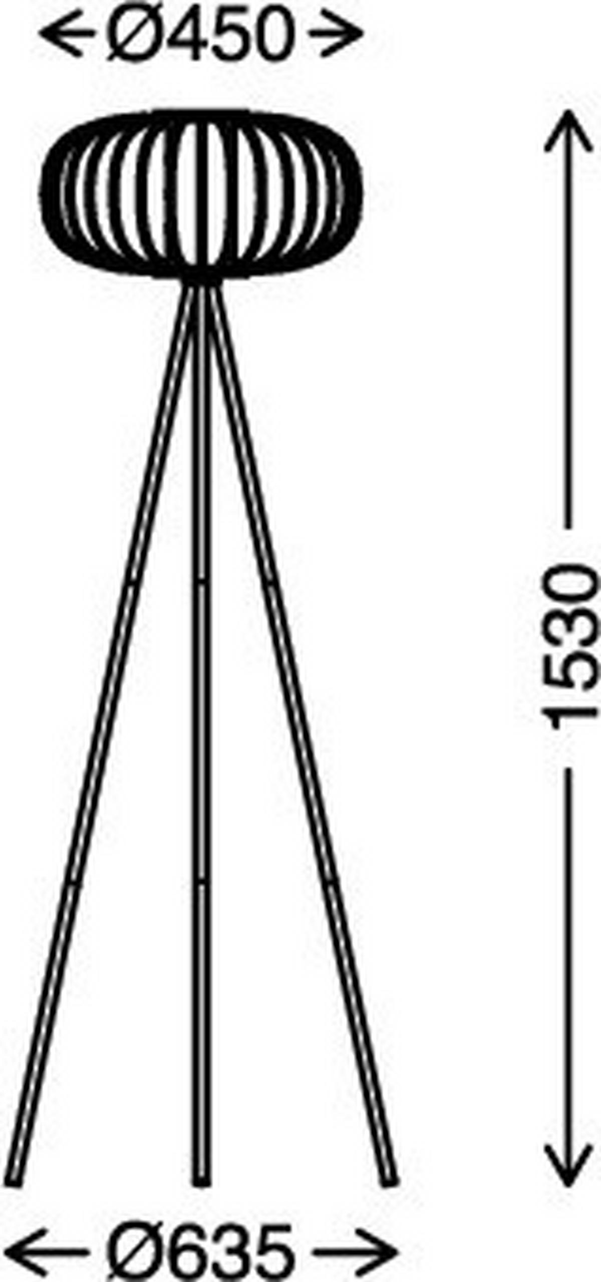 SVJETILJKA PODNA  - svijetlo smeđa/crna, Natur, drvo/metal (63,5/153cm)