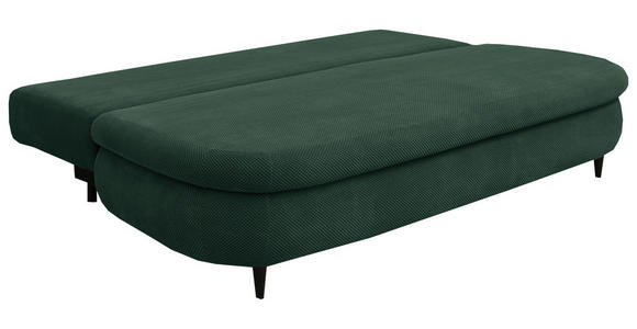 SCHLAFSOFA Webstoff, Plüsch Dunkelgrün - Dunkelgrün/Schwarz, Design, Textil (213/89/105cm) - Novel