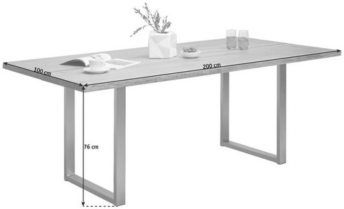 Esstisch 100x200 Cm Aus Eiche Und Stahl Kaufen