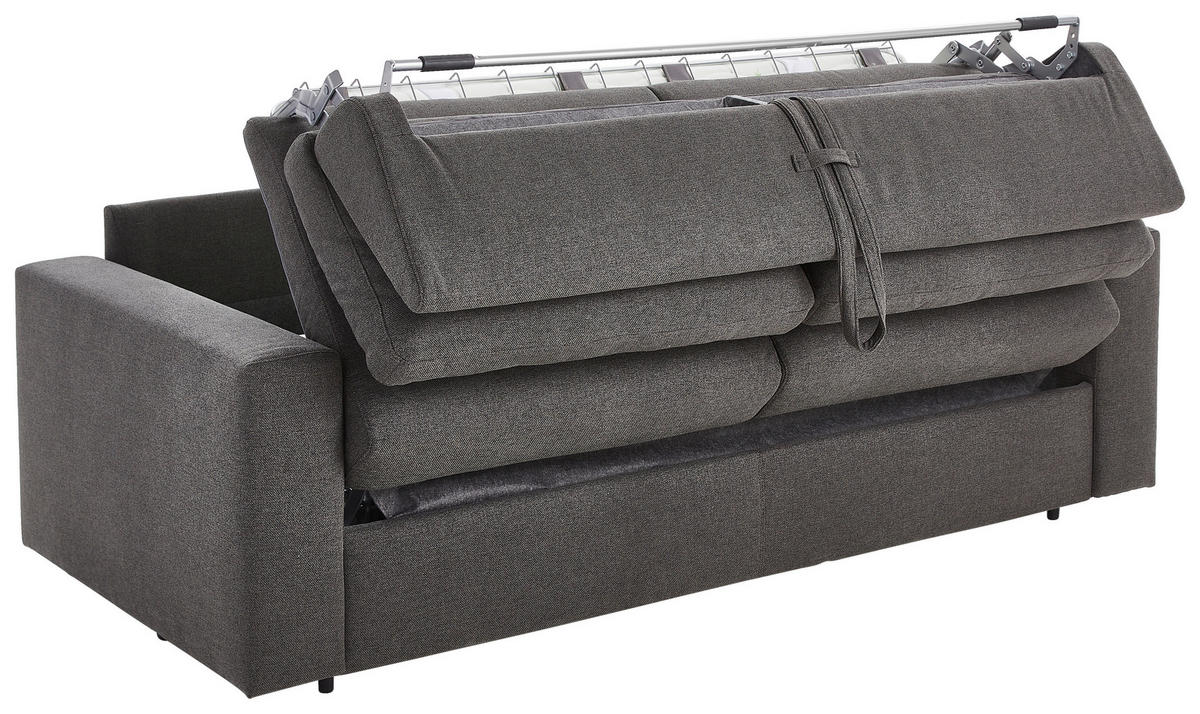 SCHLAFSOFA Webstoff Graphitfarben  - Schwarz/Graphitfarben, KONVENTIONELL, Kunststoff/Textil (218/84/98cm) - Novel