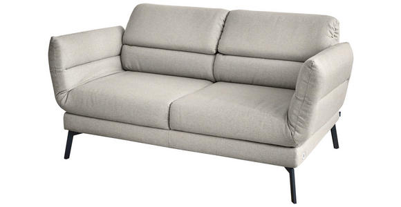 2-SITZER-SOFA Flachgewebe Beige  - Beige/Schwarz, Design, Textil/Metall (178-226/83-113/96-177cm) - Dieter Knoll