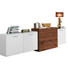 SIDEBOARD Kernnussbaum furniert lackiert Nussbaumfarben, Weiß - Edelstahlfarben/Nussbaumfarben, Design, Holz/Holzwerkstoff (247/92/51,9cm) - Ambiente by Hülsta