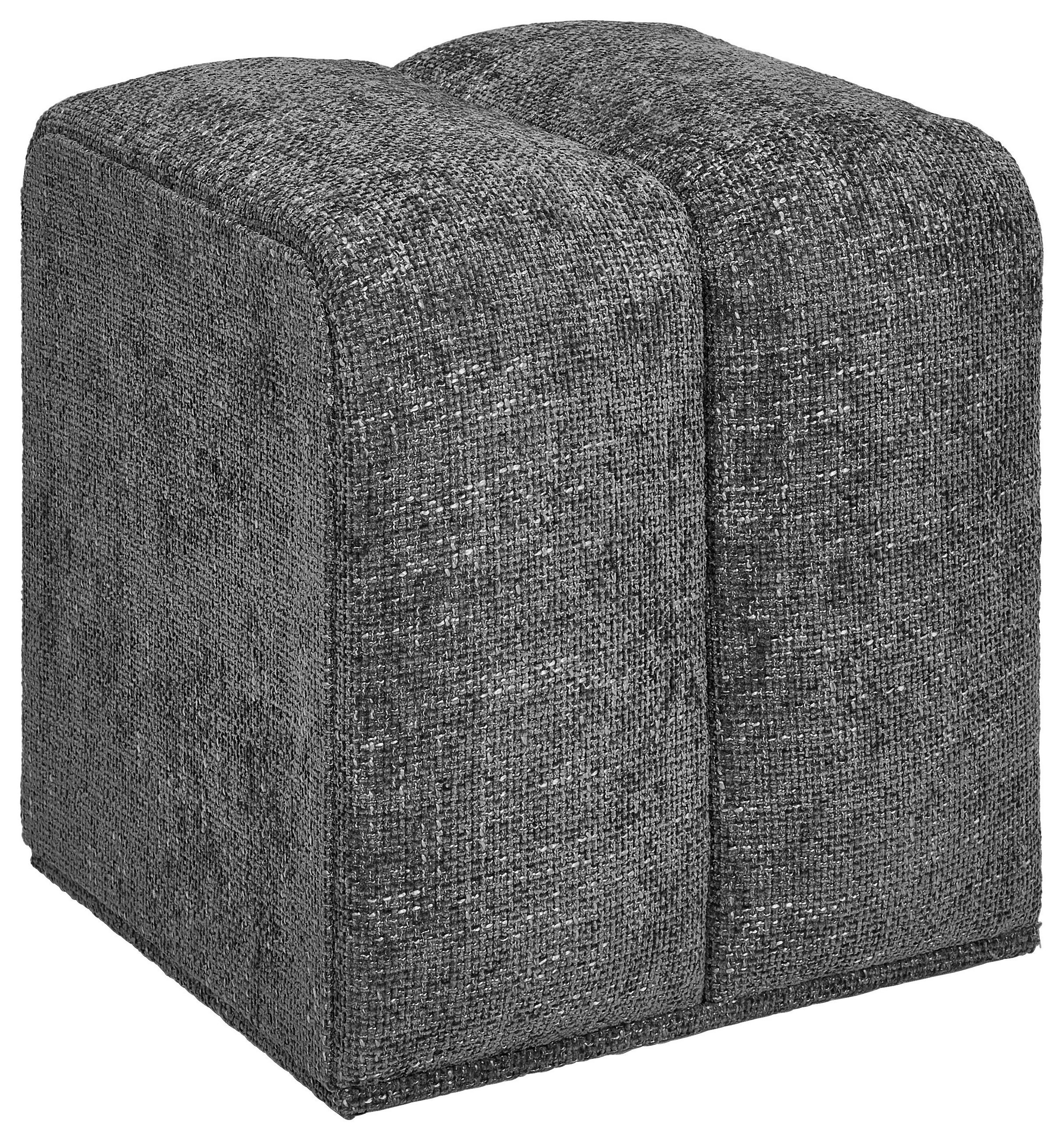 HOCKER Vliesstoff, Leinenoptik Dunkelgrau  - Dunkelgrau, Trend, Textil (45/45/42cm) - Xora