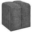 HOCKER Vliesstoff, Leinenoptik Dunkelgrau  - Dunkelgrau, Trend, Textil (45/45/42cm) - Xora