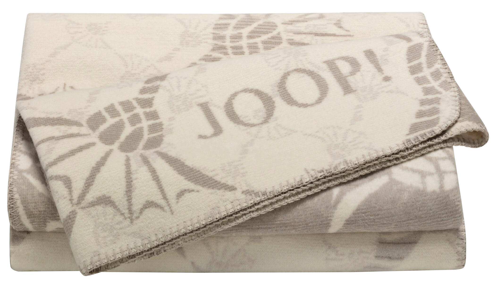 Joop! Wohndecke Cornflower Double Weiß, Hellgrau, Beige 150x200 cm