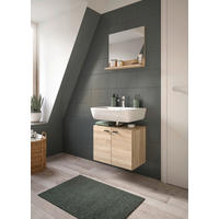 BADEZIMMER 2-teilig  in 57 cm  - Schwarz/Sonoma Eiche, MODERN, Glas/Holzwerkstoff (57cm) - MID.YOU