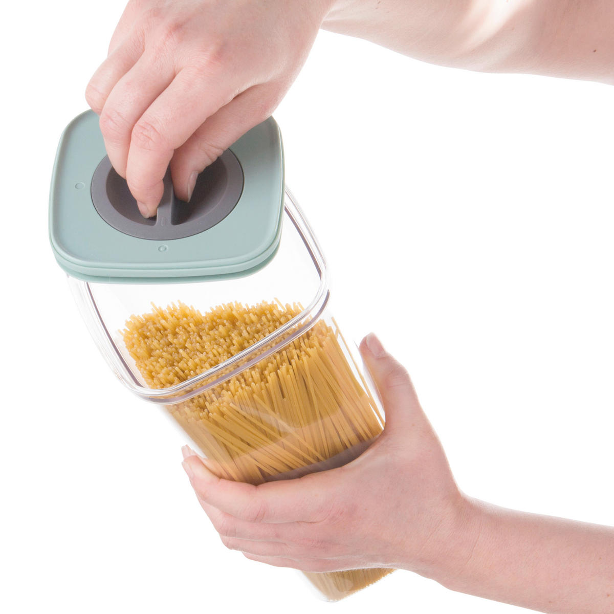 POSODA ZA SHRANJEVANJE     11,5/11,5/30 cm         - pastelno zelena/prozorno, Basics, umetna masa (11,5/11,5/30cm) - BergHOFF