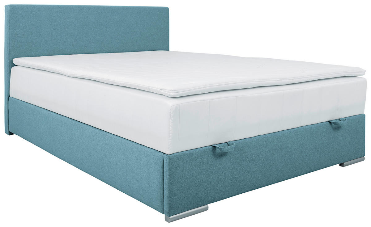 BOXBETT 120/200 cm  in Petrol  - Chromfarben/Petrol, KONVENTIONELL, Kunststoff/Textil (120/200cm) - Carryhome