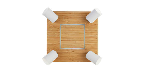 LED-STRAHLER 40/40/14 cm - Schwarz/Naturfarben, KONVENTIONELL, Naturmaterialien/Kunststoff (40/40/14cm) - Novel