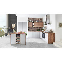 EINBAUKÜCHE   - Eichefarben/Grau, Design, Holzwerkstoff - Celina