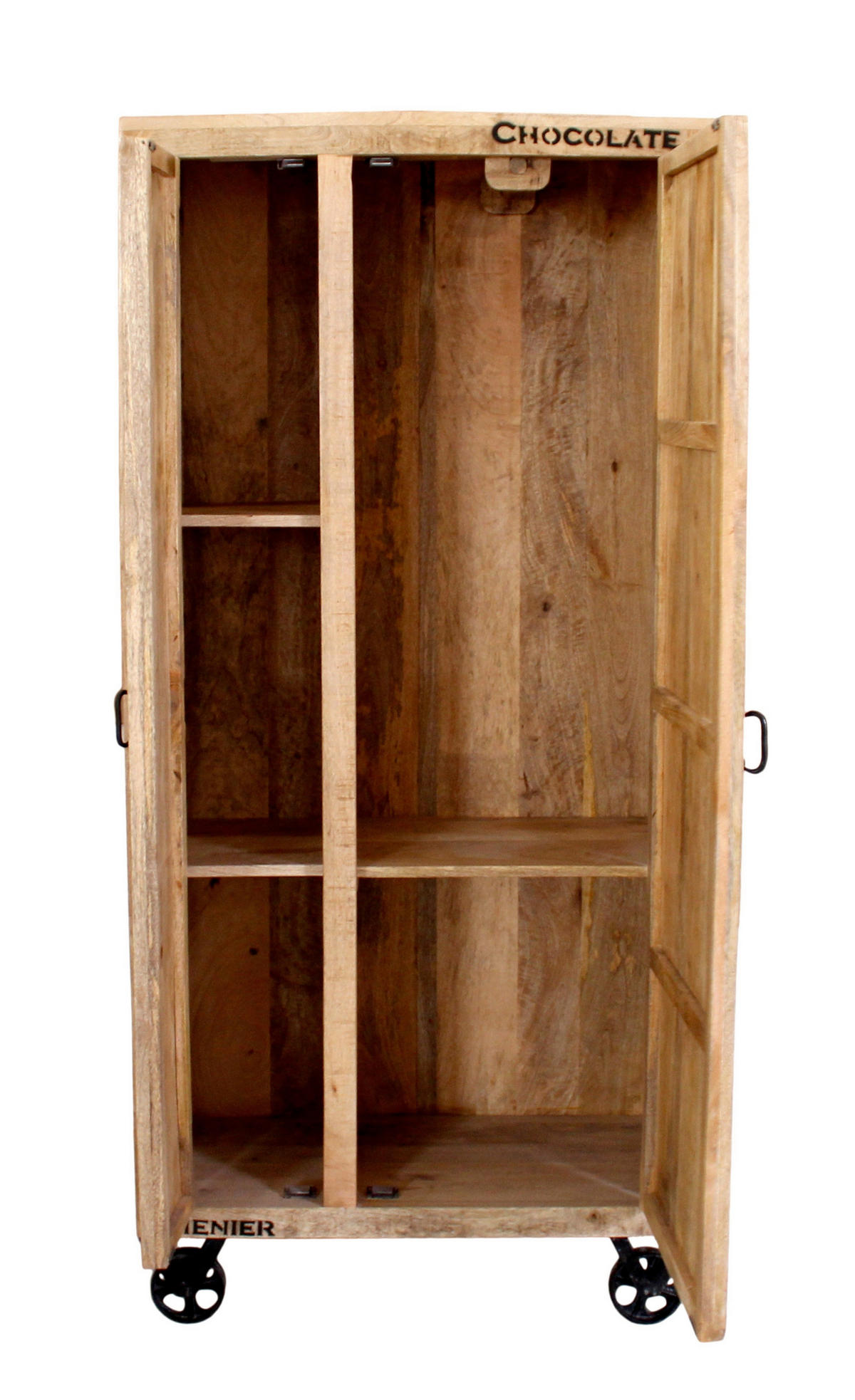 GARDEROBENSCHRANK  in 90/190/45 cm  - Schwarz/Naturfarben, Design, Holz/Metall (90/190/45cm) - MID.YOU