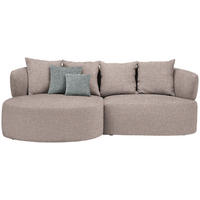 ECKSOFA  in Flachgewebe Hellbraun  166/235 cm  - Hellbraun/Schwarz, MODERN, Kunststoff/Textil (166/235cm) - Hom`in