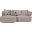 ECKSOFA in Flachgewebe Hellbraun  166/235 cm  - Hellbraun/Schwarz, MODERN, Kunststoff/Textil (166/235cm) - Hom`in
