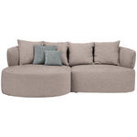 ECKSOFA in Flachgewebe Hellbraun  166/235 cm  - Hellbraun/Schwarz, MODERN, Kunststoff/Textil (166/235cm) - Hom`in