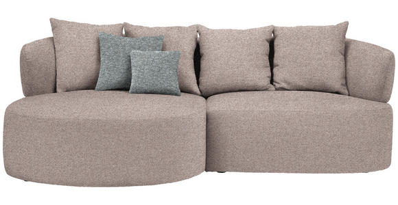 ECKSOFA in Flachgewebe Hellbraun  166/235 cm  - Hellbraun/Schwarz, MODERN, Kunststoff/Textil (166/235cm) - Hom`in