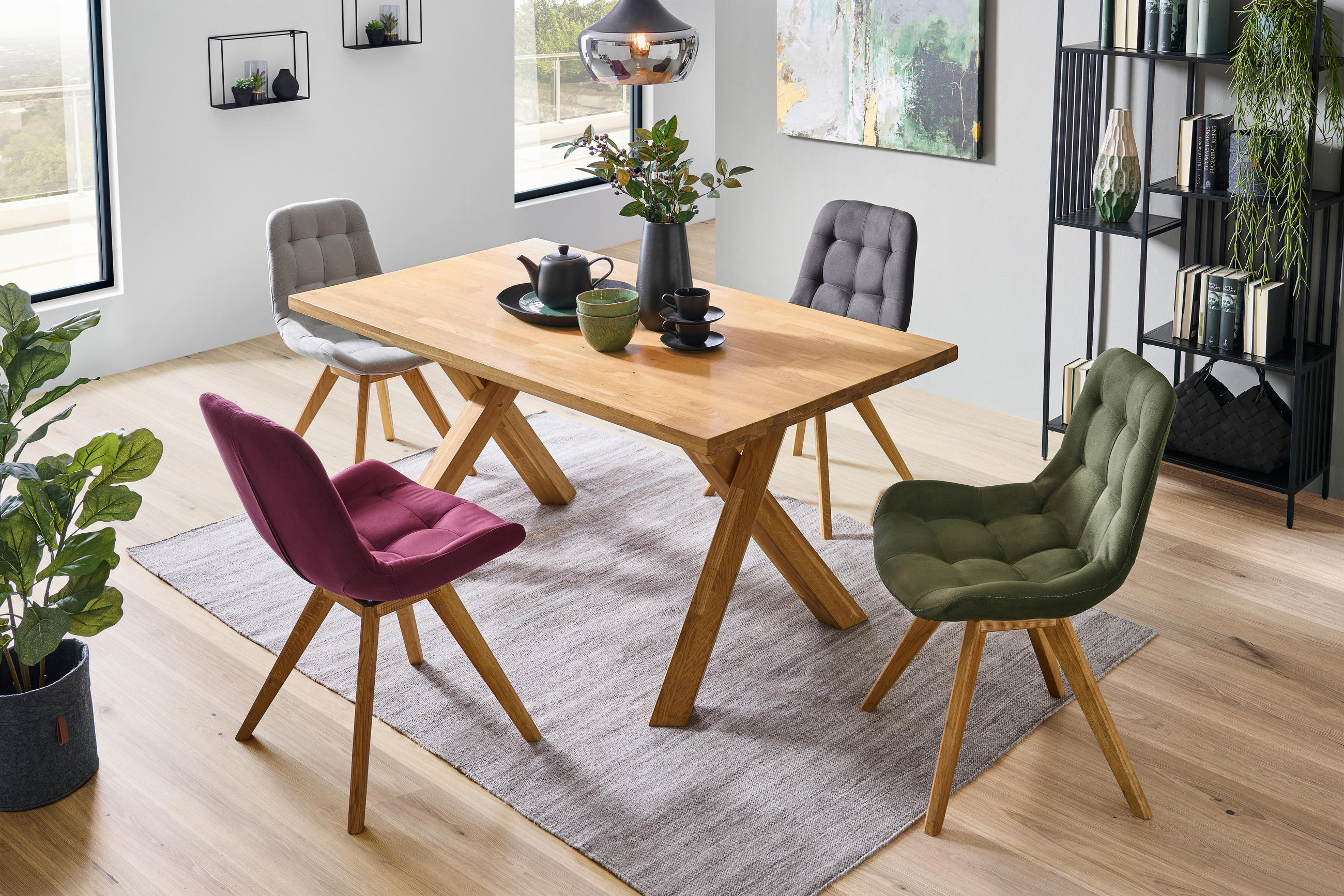 STUHL Flachgewebe Schwarz  - Schwarz, KONVENTIONELL, Holz/Textil (56/84/63cm) - Carryhome