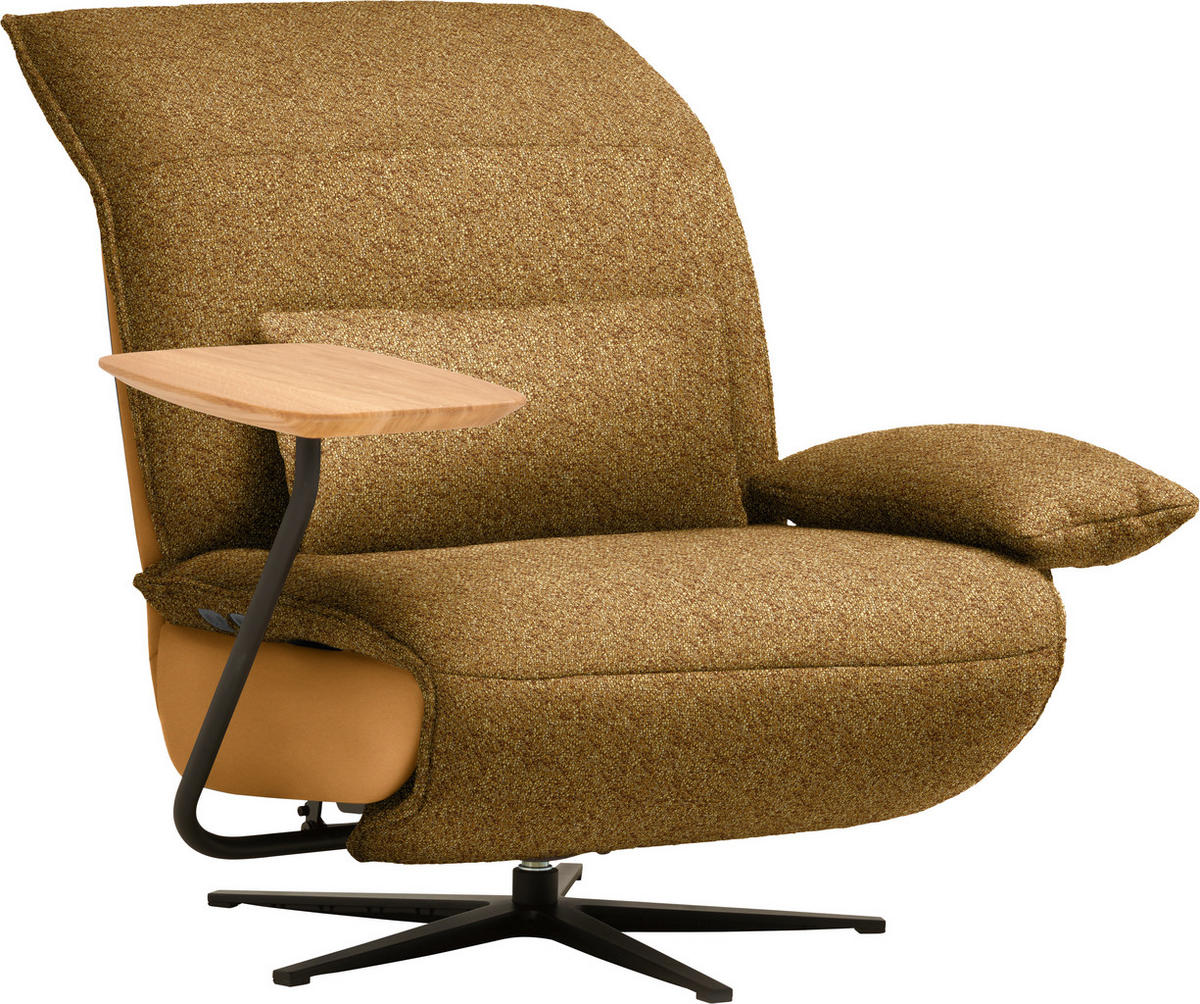 SESSEL in Flachgewebe, Mikrofaser Currygelb  - Currygelb/Schwarz, Design, Textil/Metall (84/65/91cm) - Koinor