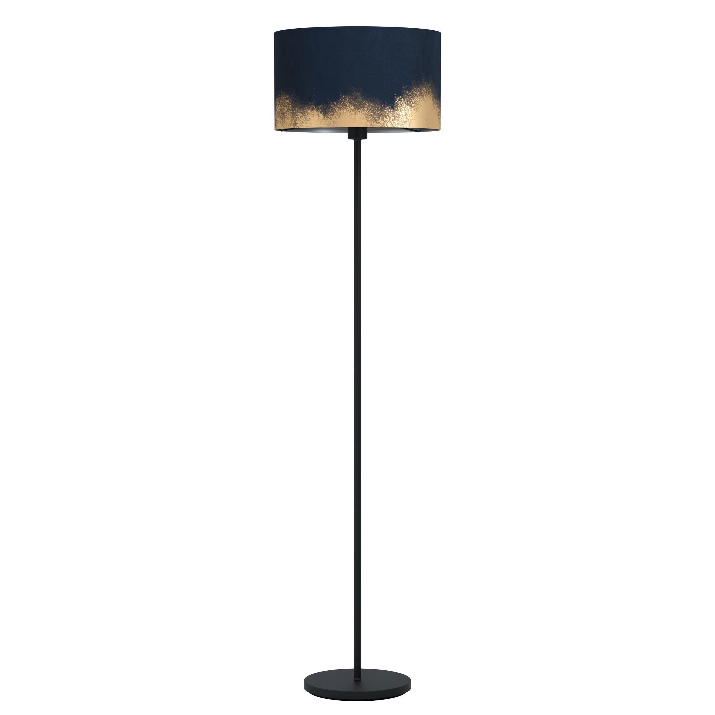 LAMPADAR - auriu/albastru închis, Basics, metal/textil (38/151cm)
