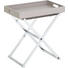 BEISTELLTISCH rechteckig Chromfarben, Grau - Chromfarben/Grau, Textil/Metall (52/50/32cm) - JOOP!