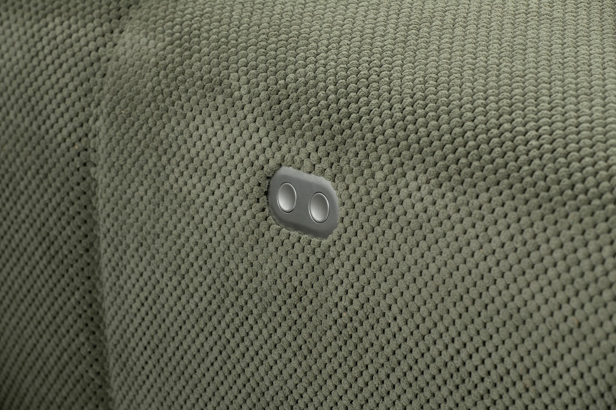 ECKSOFA in Velours Olivgrün  - Schwarz/Olivgrün, Design, Kunststoff/Textil (326/236cm) - Xora