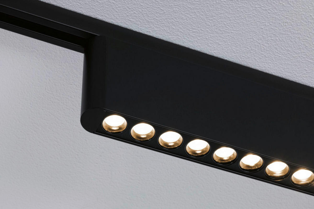 SCHIENENSYSTEM-STRAHLER Urail Zelos 37,2/7,4/2,3 cm  - Schwarz, Basics, Metall (37,2/7,4/2,3cm) - Paulmann