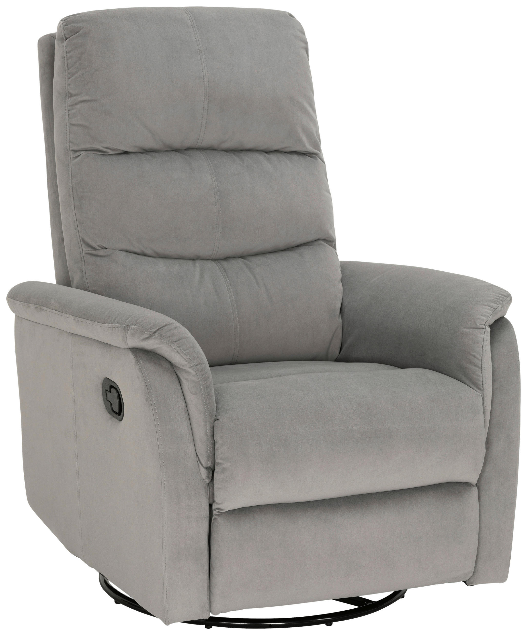 FERNSEHSESSEL  mit Samt Grau  - Schwarz/Grau, KONVENTIONELL, Textil/Metall (80/104-85/101-167cm) - MID.YOU