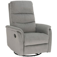 FERNSEHSESSEL  mit Samt Grau  - Schwarz/Grau, KONVENTIONELL, Textil/Metall (80/104-85/101-167cm) - MID.YOU