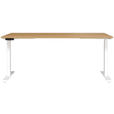 SCHREIBTISCH 180/80/72-118 cm  in Weiß, Eichefarben  - Eichefarben/Weiß, MODERN, Holzwerkstoff/Metall (180/80/72-118cm) - Novel