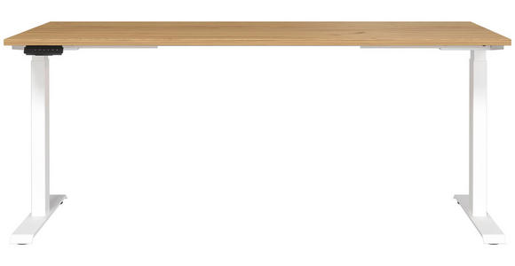 SCHREIBTISCH 180/80/72-118 cm in Weiß, Eichefarben - Eichefarben/Weiß, MODERN, Holzwerkstoff/Metall (180/80/72-118cm) - Novel
