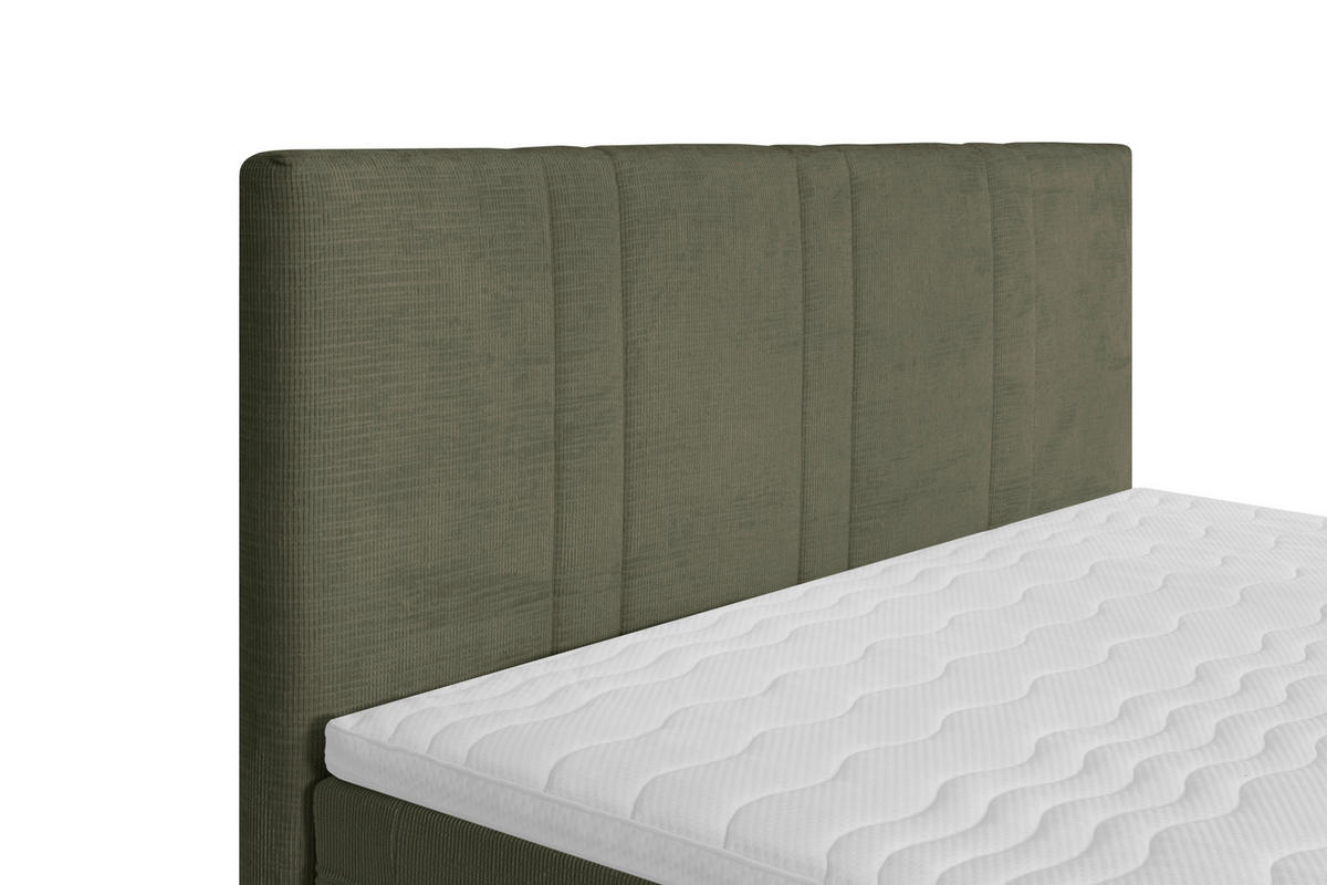 BOXSPRINGBETT 120/200 cm  in Dunkelgrün  - Dunkelgrün/Schwarz, Design, Textil/Metall (120/200cm) - Welnova