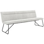 SITZBANK 220/88/66 cm  in Creme  - Creme/Schwarz, Design, Textil/Metall (220/88/66cm) - Johann Jakob