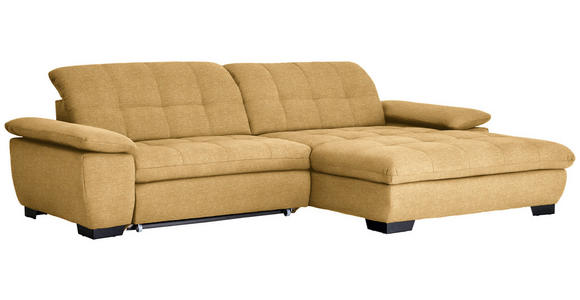 ECKSOFA in Webstoff Honig  265/180 cm  - Schwarz/Honig, Design, Textil/Metall (265/180cm) - Carryhome