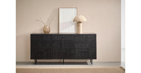 SIDEBOARD  170/80/40 cm 3 Schublade(n)  - Schwarz, LIFESTYLE, Holz/Metall (170/80/40cm) - Landscape