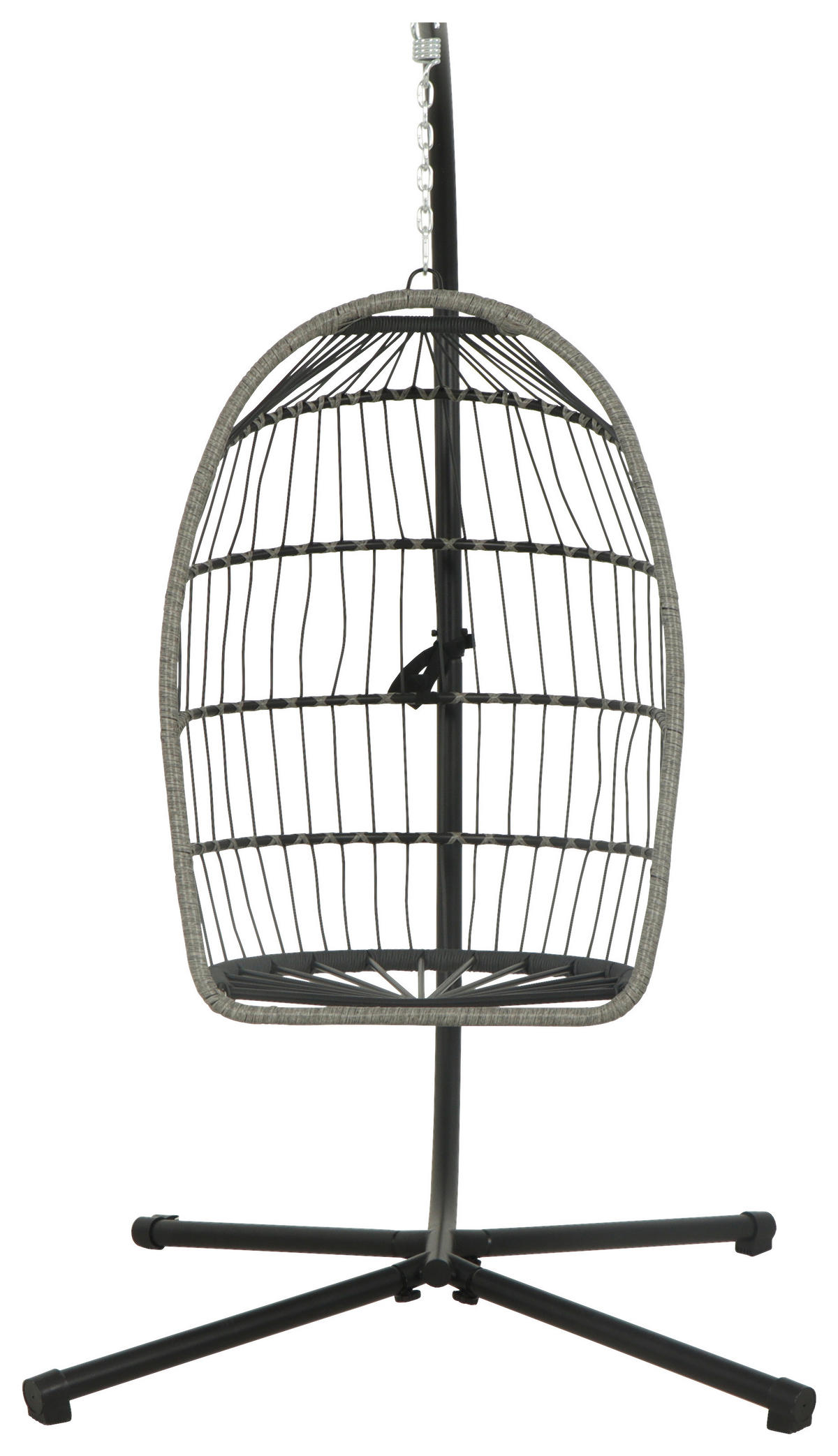 HÄNGESESSEL 100/198/100 cm Eisen  - Schwarz/Grau, Design, Kunststoff/Textil (100/198/100cm) - Ambia Garden