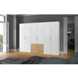 KLEIDERSCHRANK  in Weiß, Eichefarben  - Eichefarben/Silberfarben, Design, Holzwerkstoff (303/215/59cm) - Carryhome