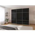 SCHWEBETÜRENSCHRANK 301/223/68 cm 3-türig Schwarz, Weiß  - Schwarz/Weiß, KONVENTIONELL, Glas/Holzwerkstoff (301/223/68cm) - Novel