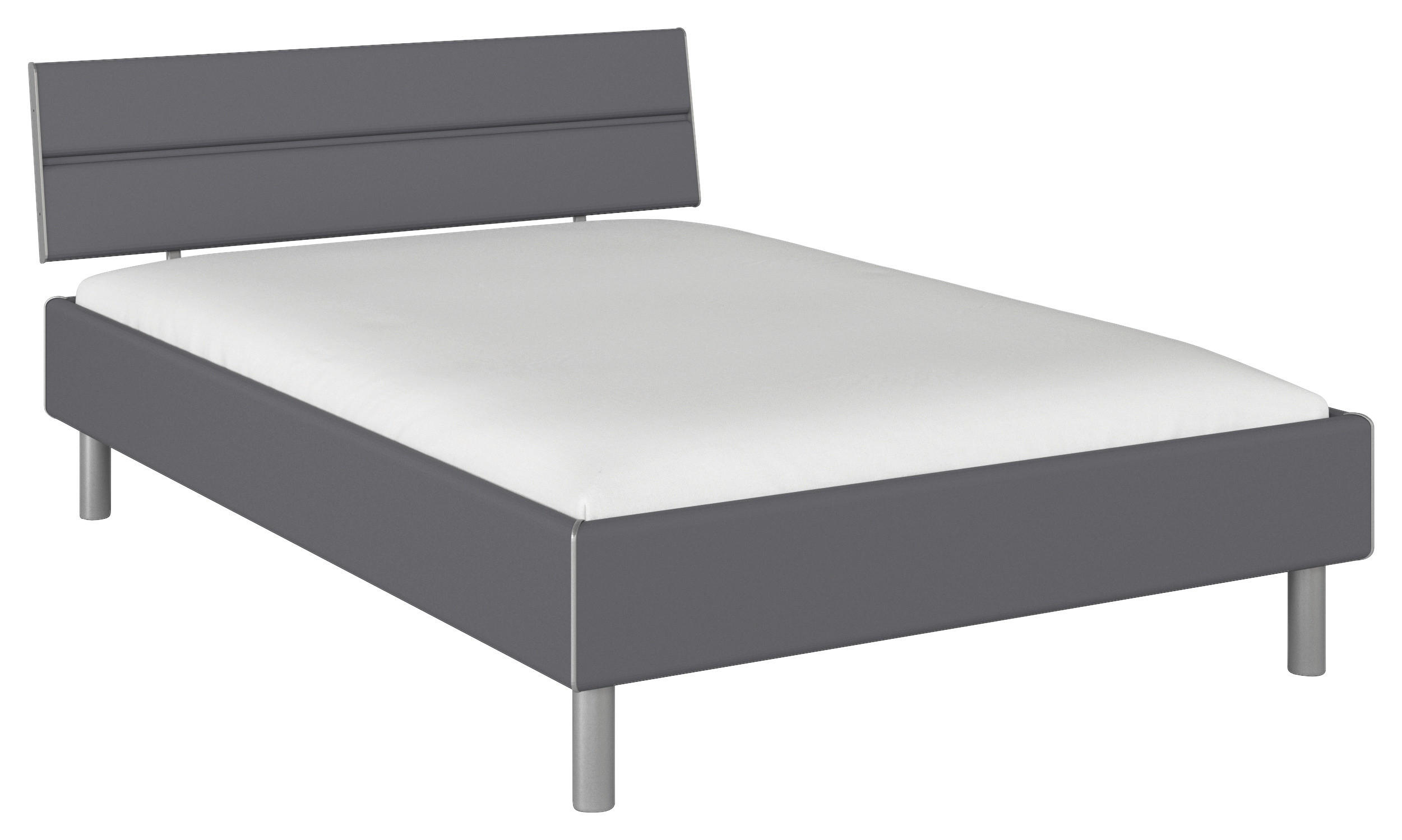 BETT 140/200 cm  in Grau  - Alufarben/Grau, Design, Metall (140/200cm) - Carryhome