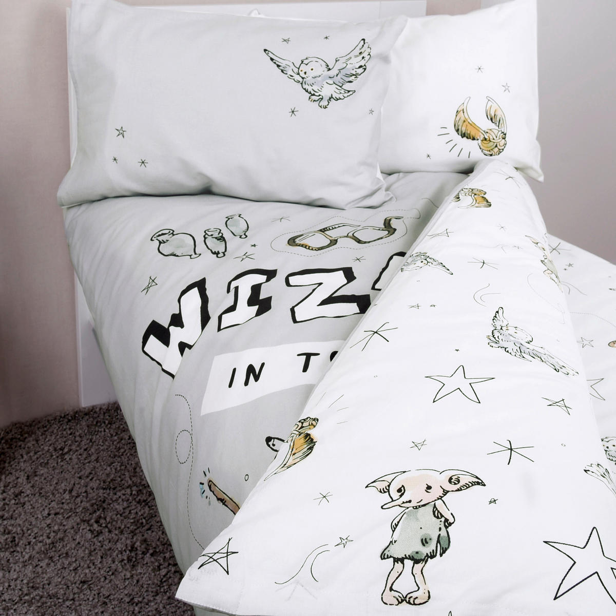 LIZENZBETTWÄSCHE Renforcé 100/135 cm  - Hellgrau/Weiß, Textil (100/135cm) - Herding