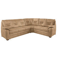ECKSOFA Braun, Grau Lederlook  inkl.  - Beige/Braun, KONVENTIONELL, Holz/Textil (234/286cm) - Beldomo Comfort