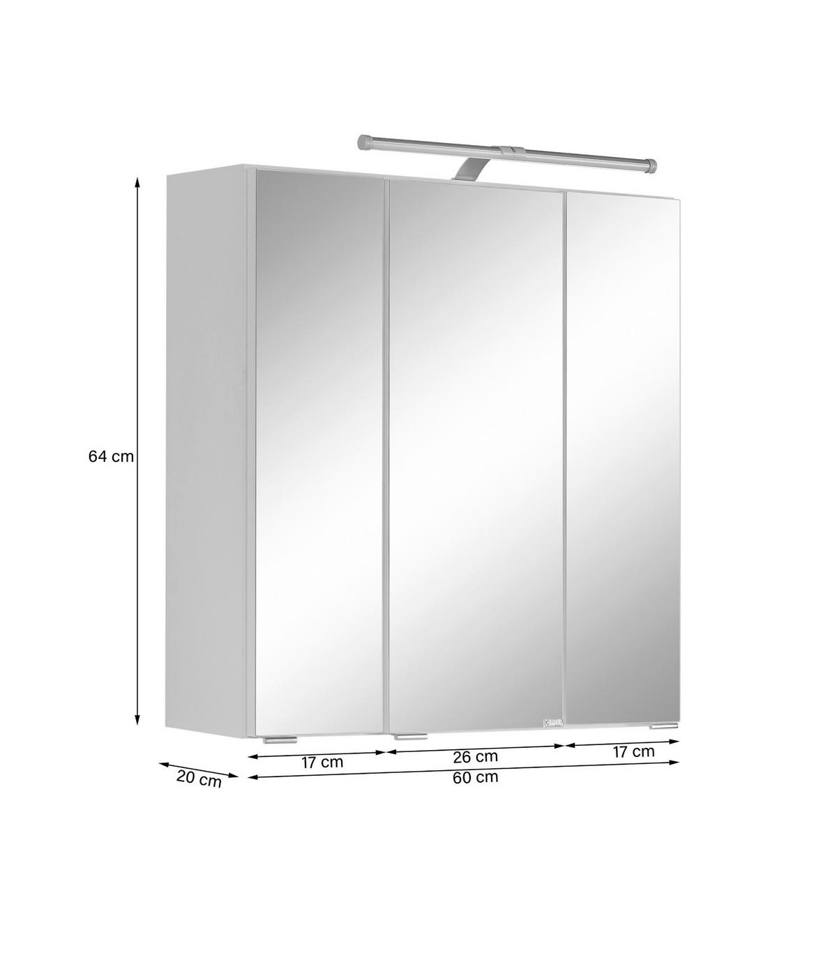 SPEGELSKÅP  - vit/silver, Modern, metall/trämaterial (60/64/20cm) - Held