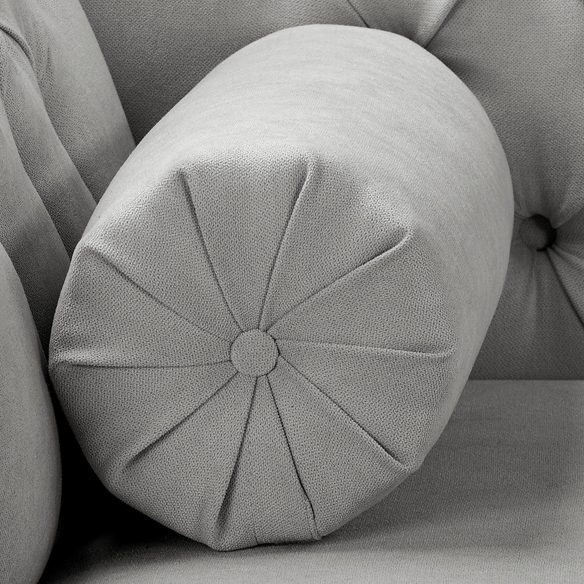 RÉCAMIERE Mikrofaser Grau  - Braun/Grau, Design, Holz/Textil (185/93/75cm) - Livetastic