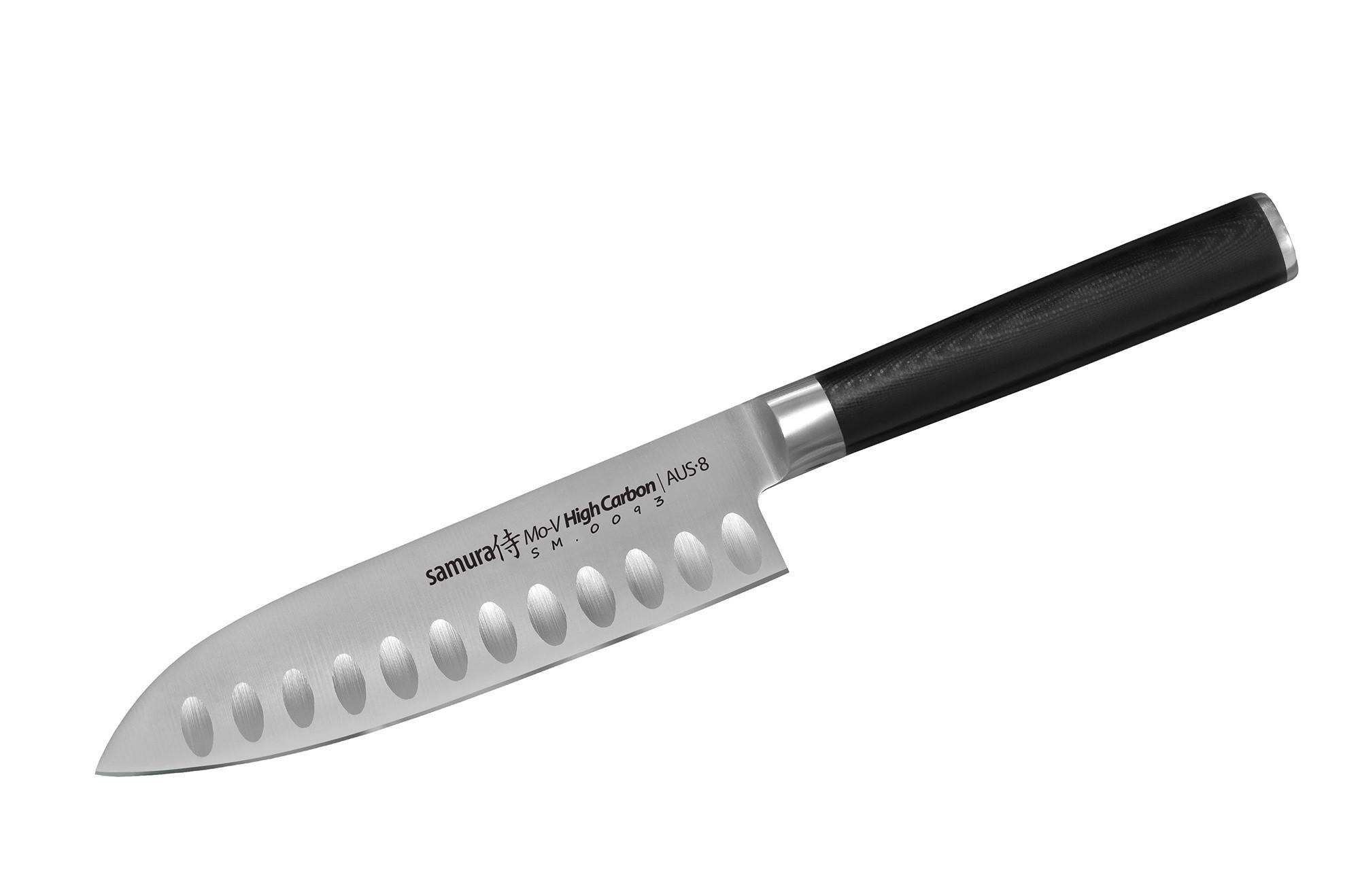 NOŽ SANTOKU  MO-V 25,5/3,6/1,8 cm            - barve nerjavečega jekla/črna, Basics, kovina/leseni material (25,5/3,6/1,8cm) - Samura