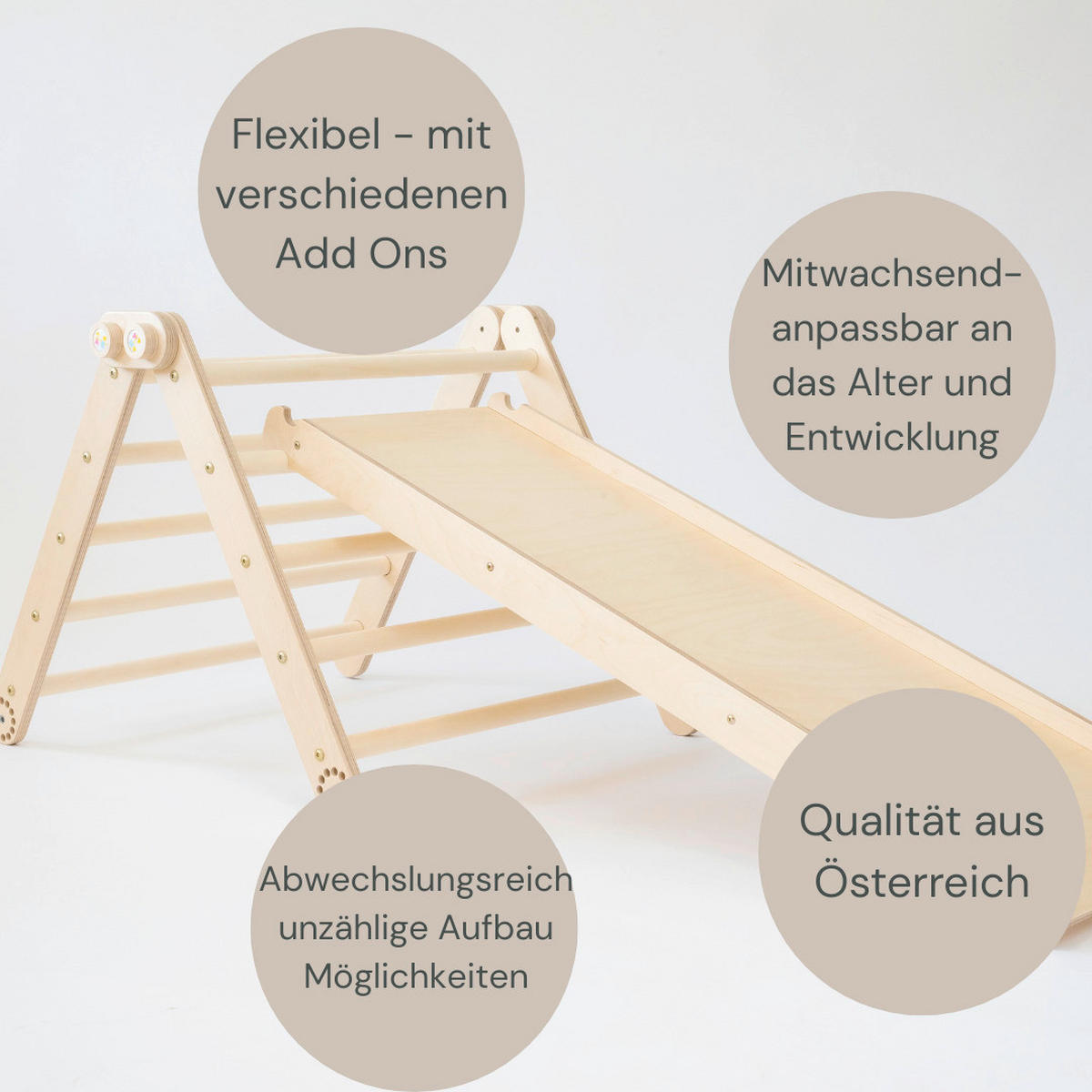 KLETTERDREIECK - Birkefarben, Basics, Holz (110/36/6cm) - CLIFF