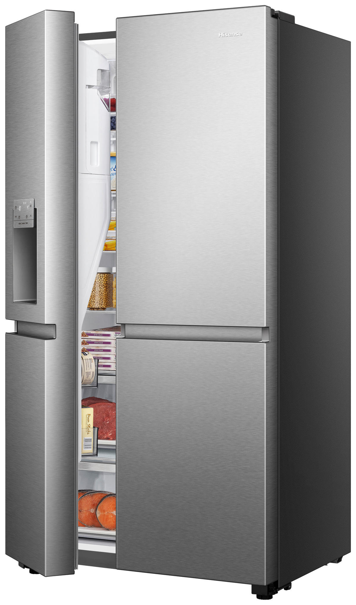 SIDE-BY-SIDE 91/179,5/73 cm RS818N4TIC  - Edelstahlfarben, Basics, Glas/Kunststoff (91/179,5/73cm) - Hisense
