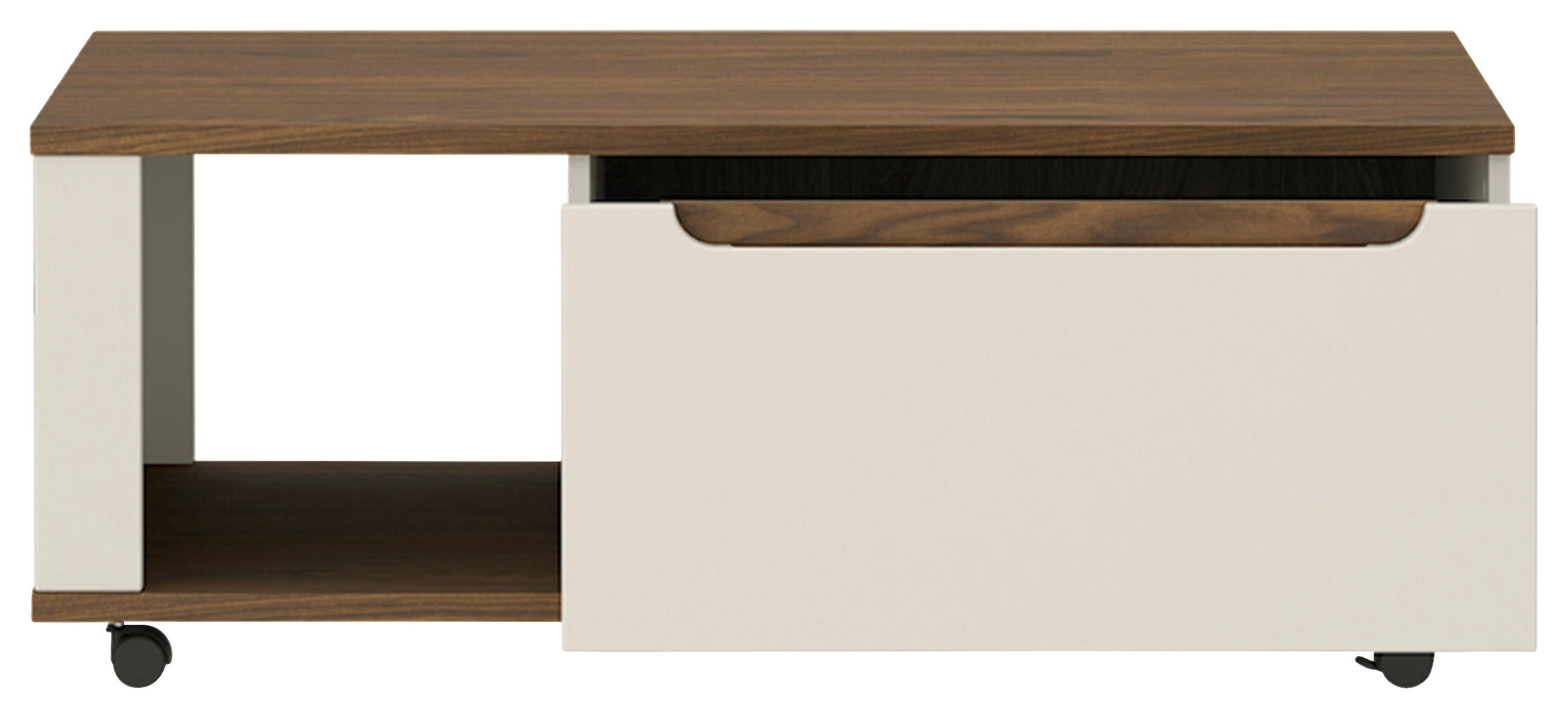DOHÁNYZÓASZTAL - kasmírszínű/diófa színű, Basics, műanyag/faalapú anyag (110/43/65cm) - Hom`in