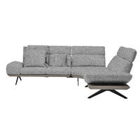 ECKSOFA in Flachgewebe Anthrazit, Weiß  270/239 cm  - Anthrazit/Schwarz, Design, Textil/Metall (270/239cm) - Koinor