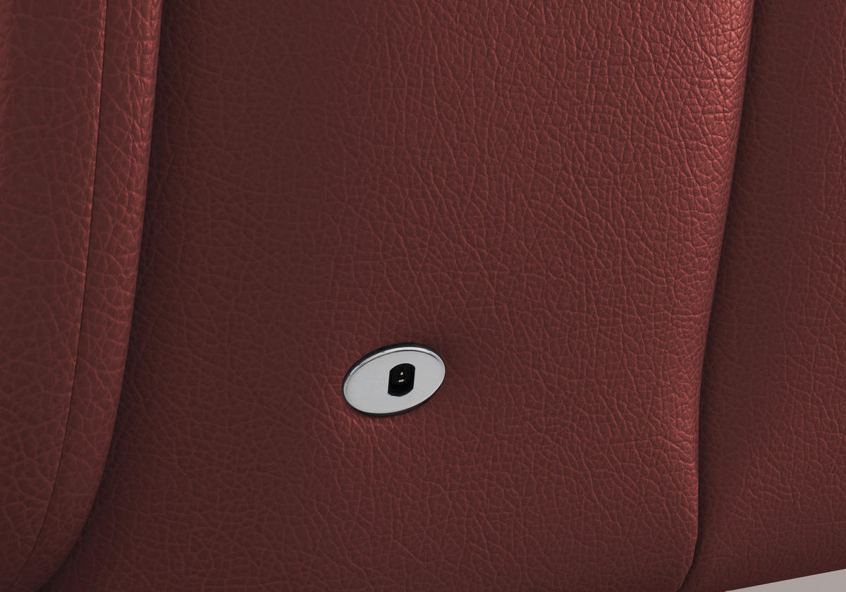 SESSEL in Echtleder Rotbraun  - Rotbraun/Schwarz, Konventionell, Leder/Metall (74/112/82cm) - Sit & More