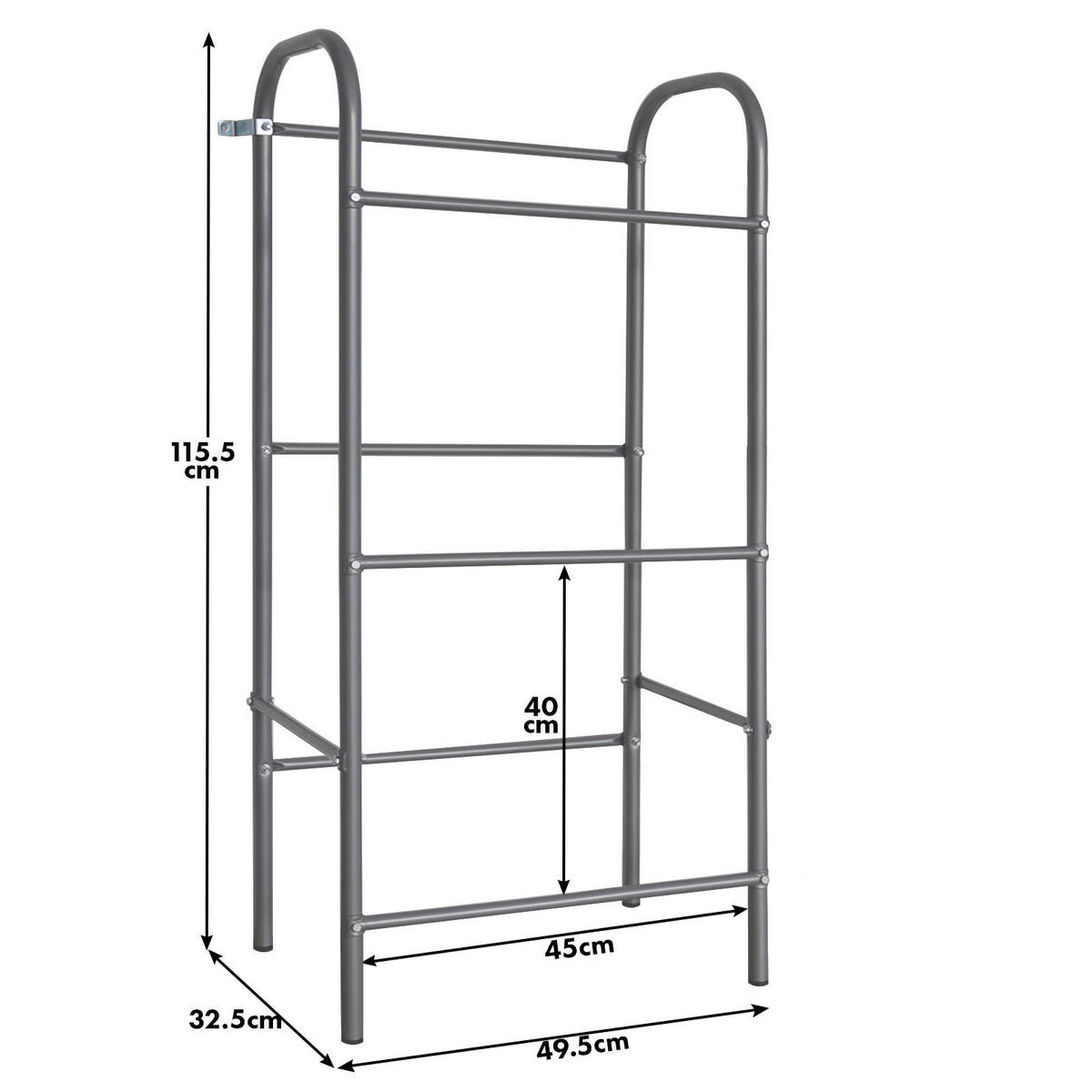 FLASCHENREGAL  - Silberfarben, Basics, Metall (49.5/115.5/32.5cm) - Floordirekt